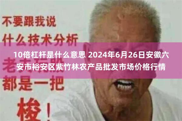 10倍杠杆是什么意思 2024年6月26日安徽六安市裕安区紫竹林农产品批发市场价格行情